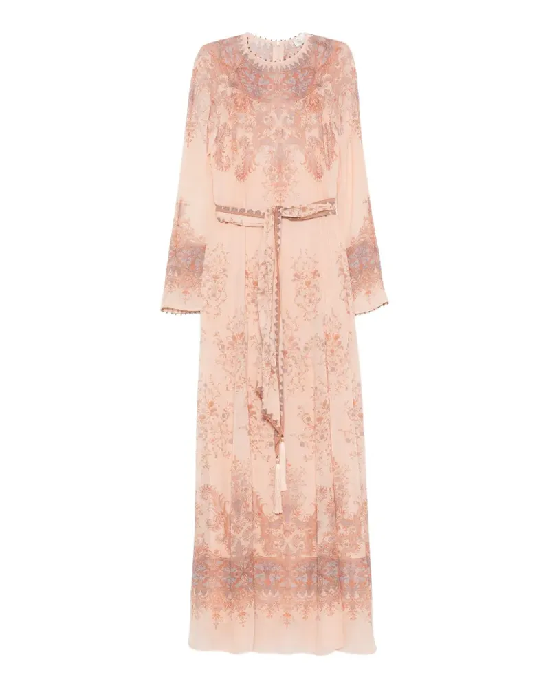Zimmermann Paisley-Kleid mit Gürtel - Rosa Rosa