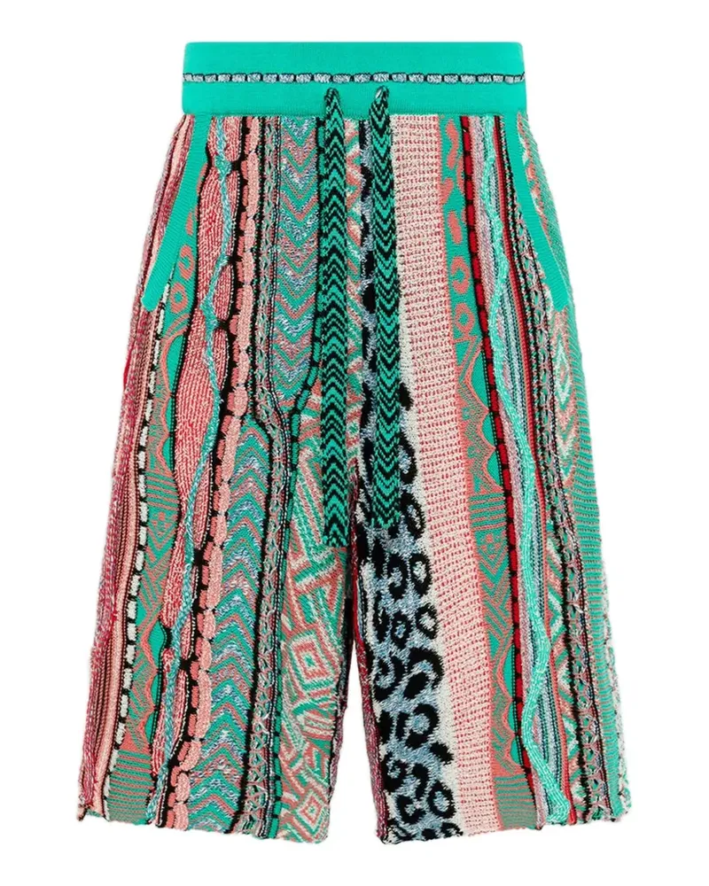 Laneus Gestrickte Shorts mit Muster - Grün Grün