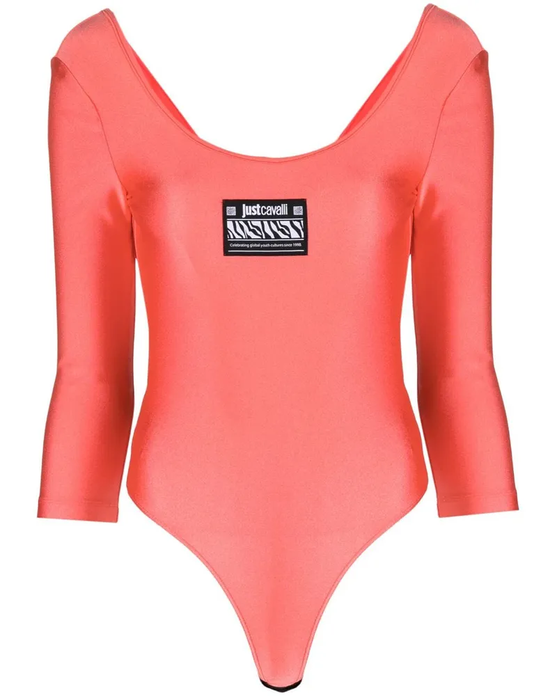 Just Cavalli Body mit Logo-Print Rosa