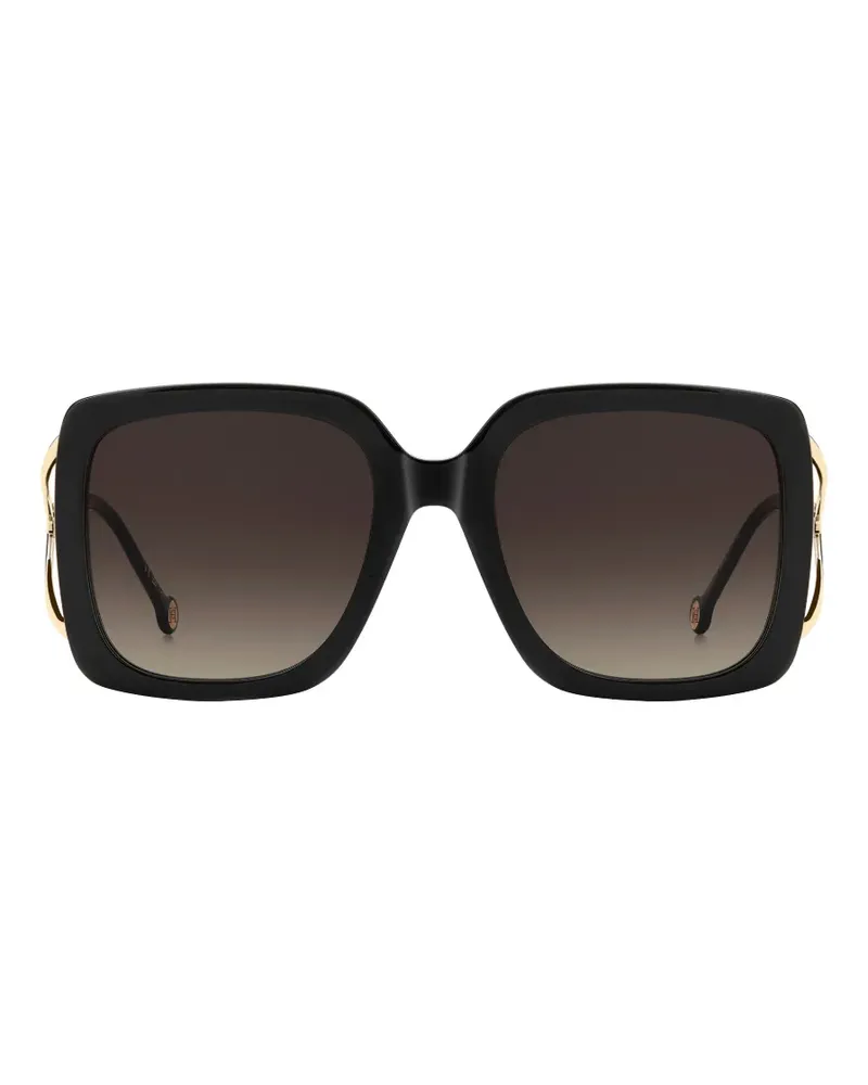 Carolina Herrera New York Sonnenbrille mit eckigem Gestell - Schwarz Schwarz
