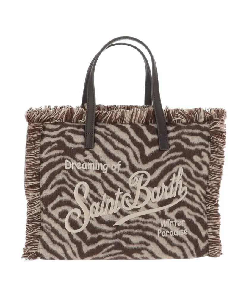 MC2 Saint Barth Colette animal-print fringed tote bag - Braun Braun