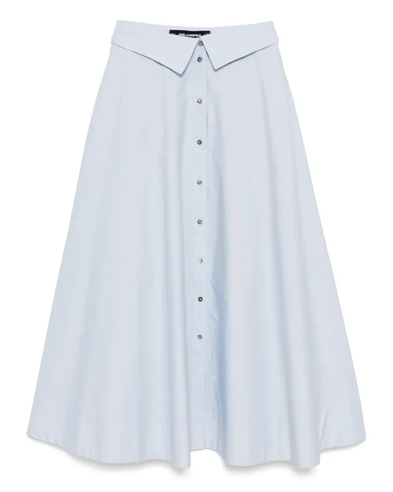 Karl Lagerfeld Rock aus Popeline - Blau Blau