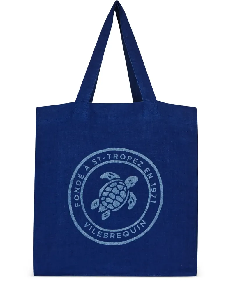 Vilebrequin Babel Handtasche aus Leinen - Blau Blau