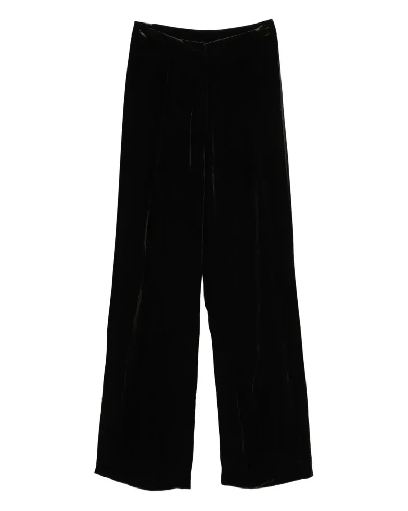 Raquel Diniz Samthose mit weitem Bein - Schwarz Schwarz