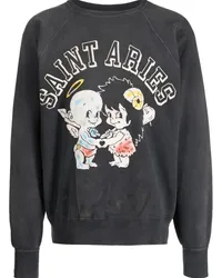 SAINT MXXXXXX logo-print cotton sweatshirt Grau