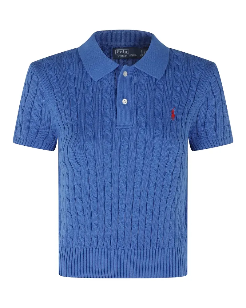Ralph Lauren cable-knit polo shirt - Blau Blau