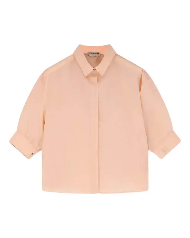 Alberta Ferretti logo-embroidered short-sleeve shirt - Rosa Rosa