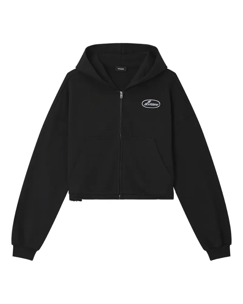 WE 11 DONE logo-patch zip-up hoodie - Schwarz Schwarz