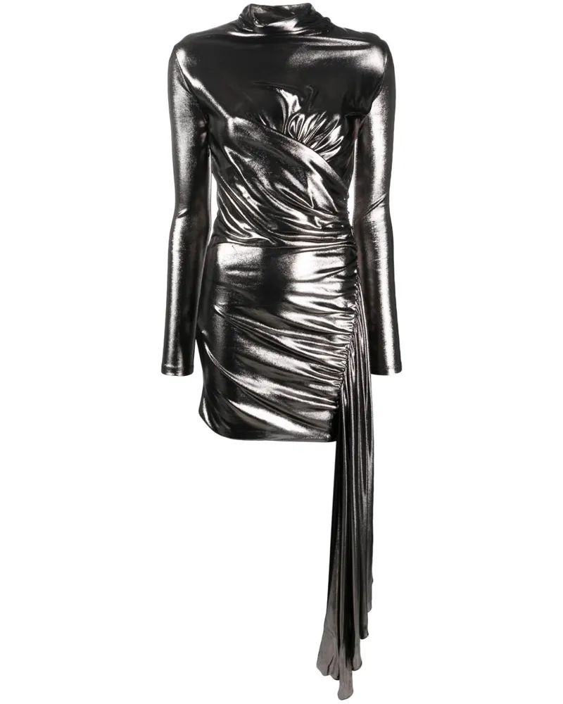 Blumarine Drapiertes Kleid im Metallic-Look - Grau Grau