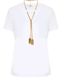 Elisabetta Franchi T-Shirt mit Cut-Outs Weiß