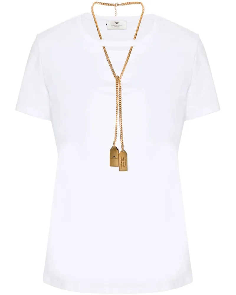 Elisabetta Franchi T-Shirt mit Cut-Outs Weiß