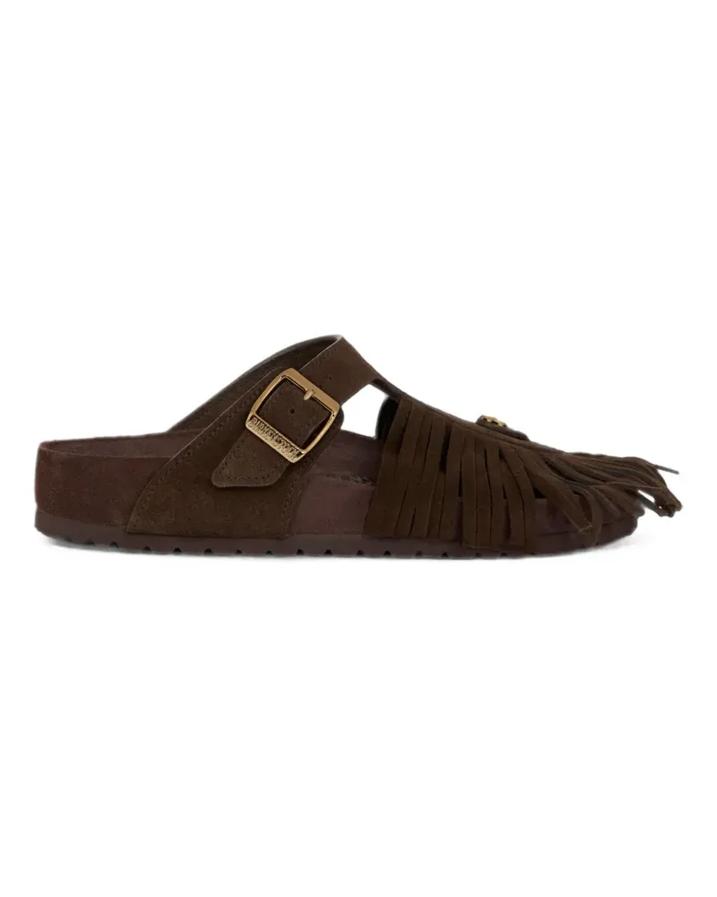 Etro x Birkenstock Gizeh Sandalen aus Wildleder mit Fransen - Braun Braun