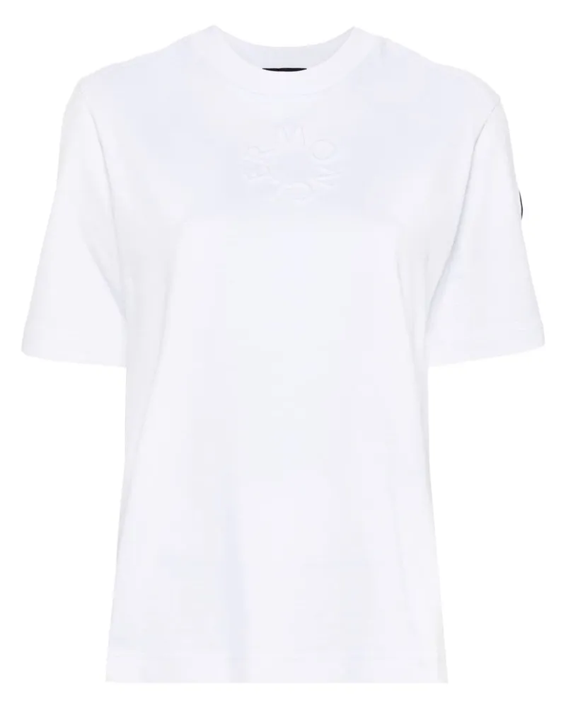 Moncler T-Shirt mit Logo-Prägung - Weiß Weiß