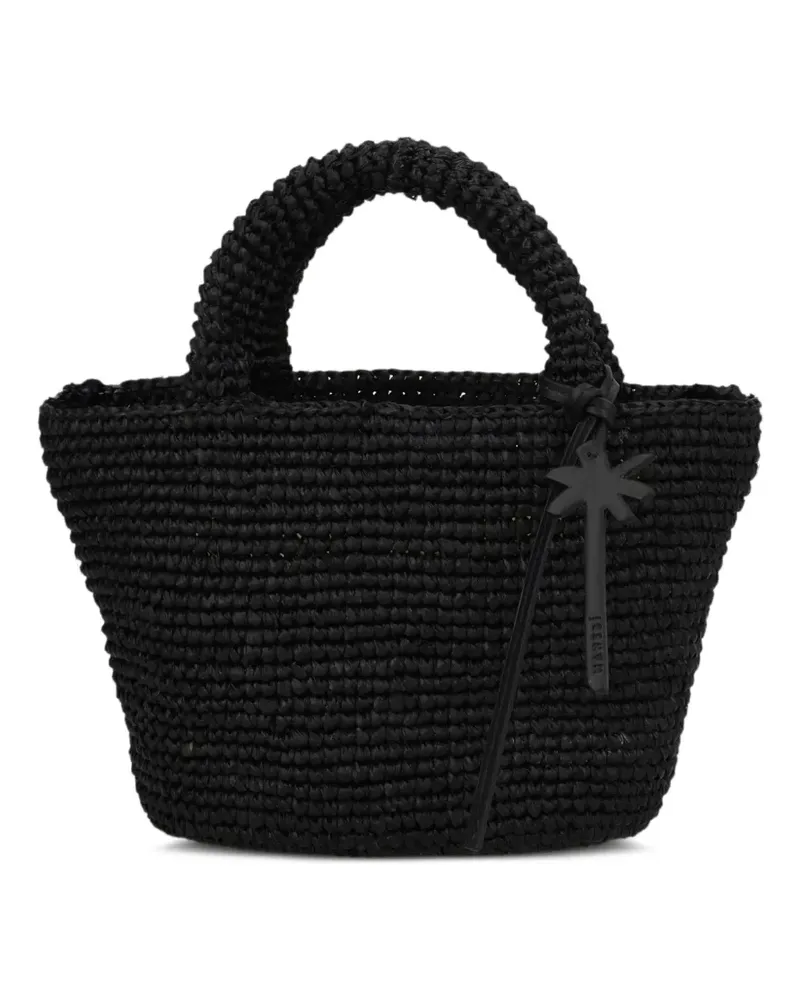 Manebí woven handle shoulder bag - Schwarz Schwarz
