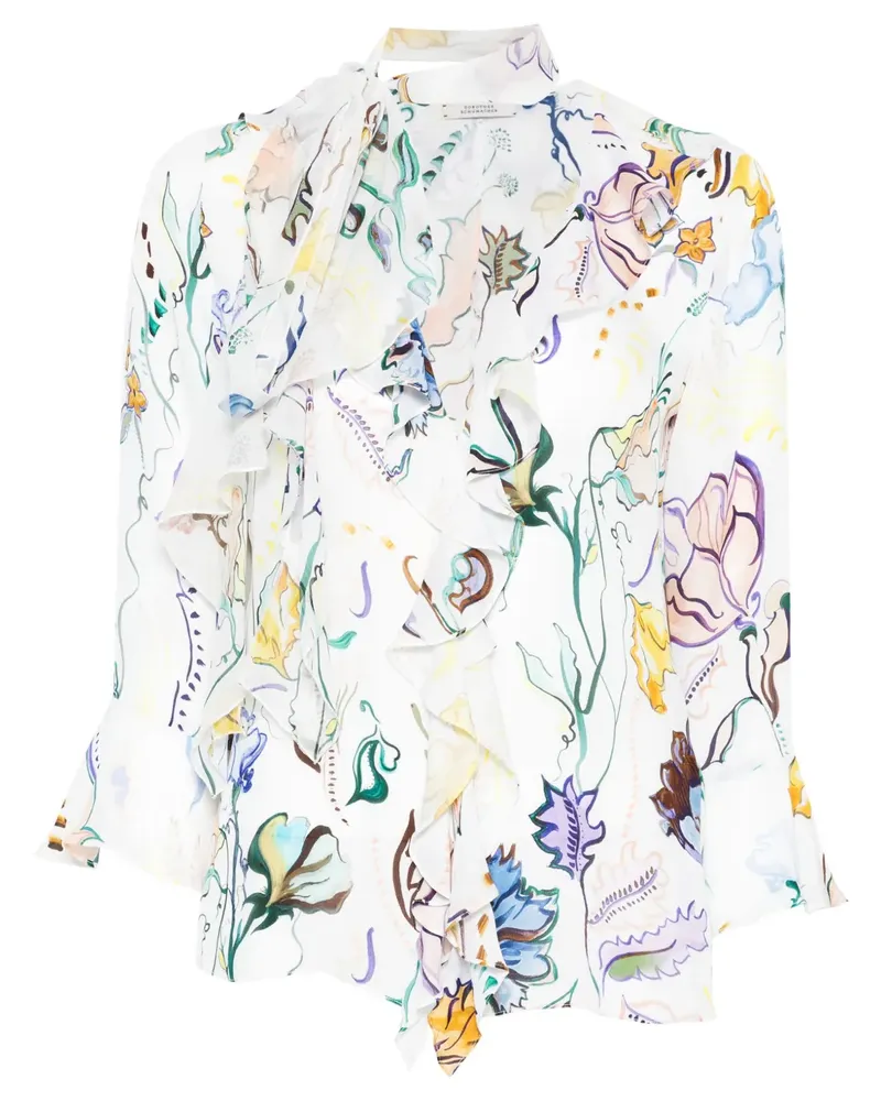 Dorothee Schumacher Hemd mit Blumen-Print - Weiß Weiß