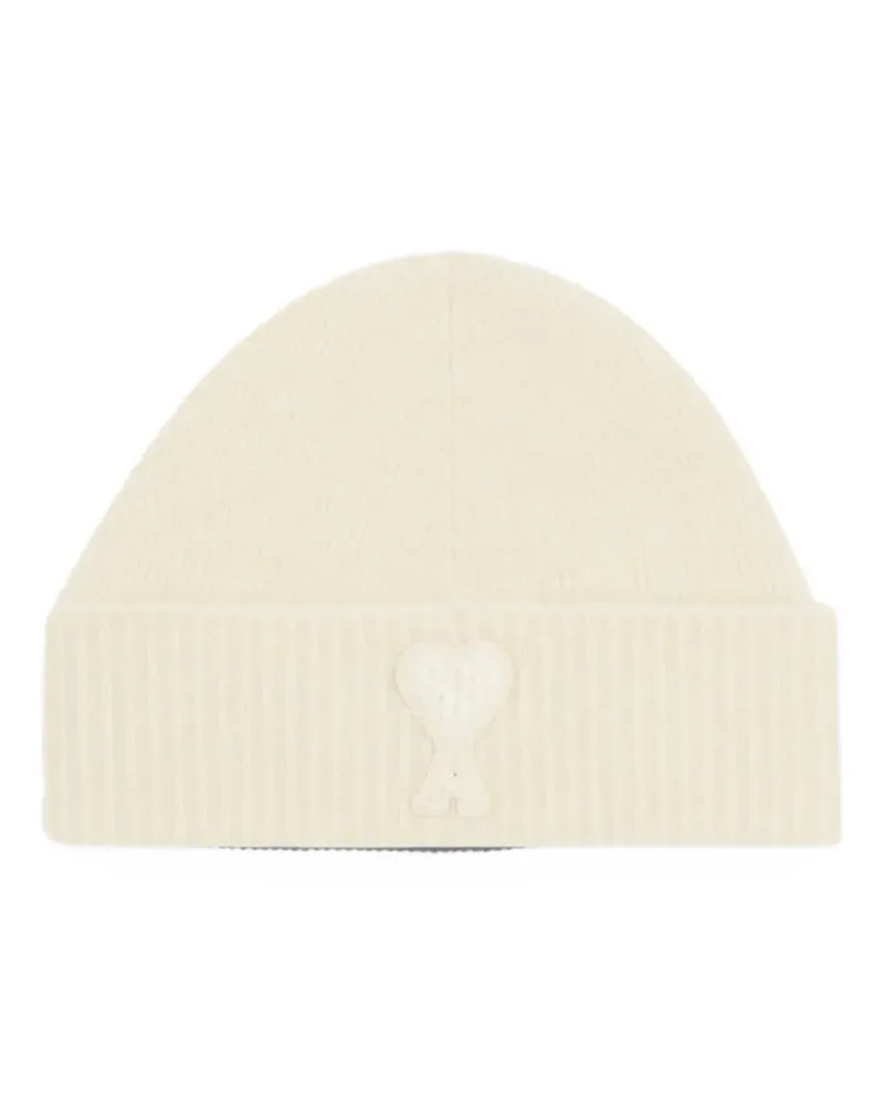 AMI Paris Ami de Coeur patch alpaca beanie - Nude Nude