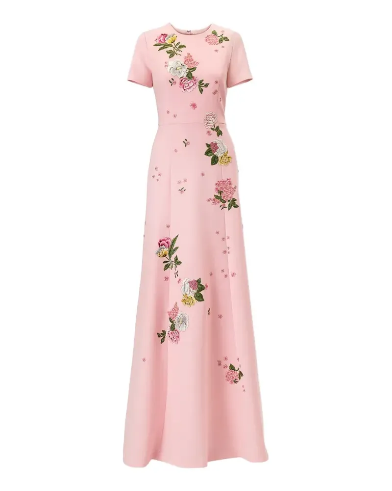 Carolina Herrera New York floral-embroidered maxi dress - Rosa Rosa