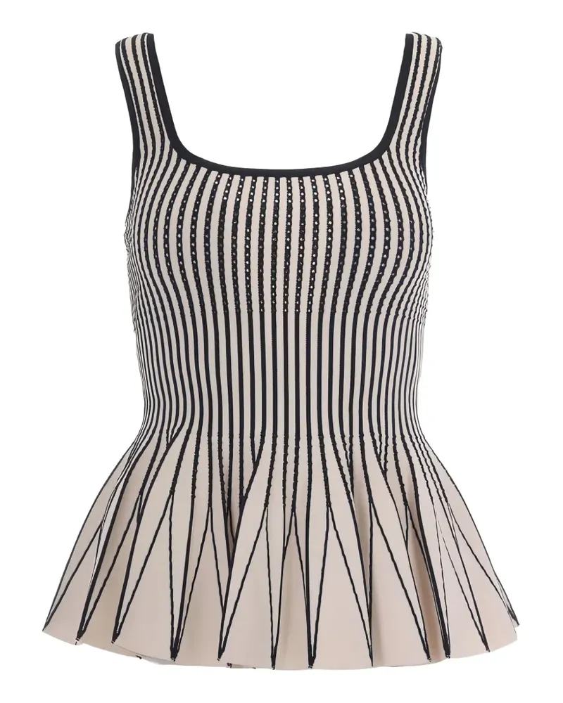 Elisabetta Franchi pleated square neck top - Nude Nude