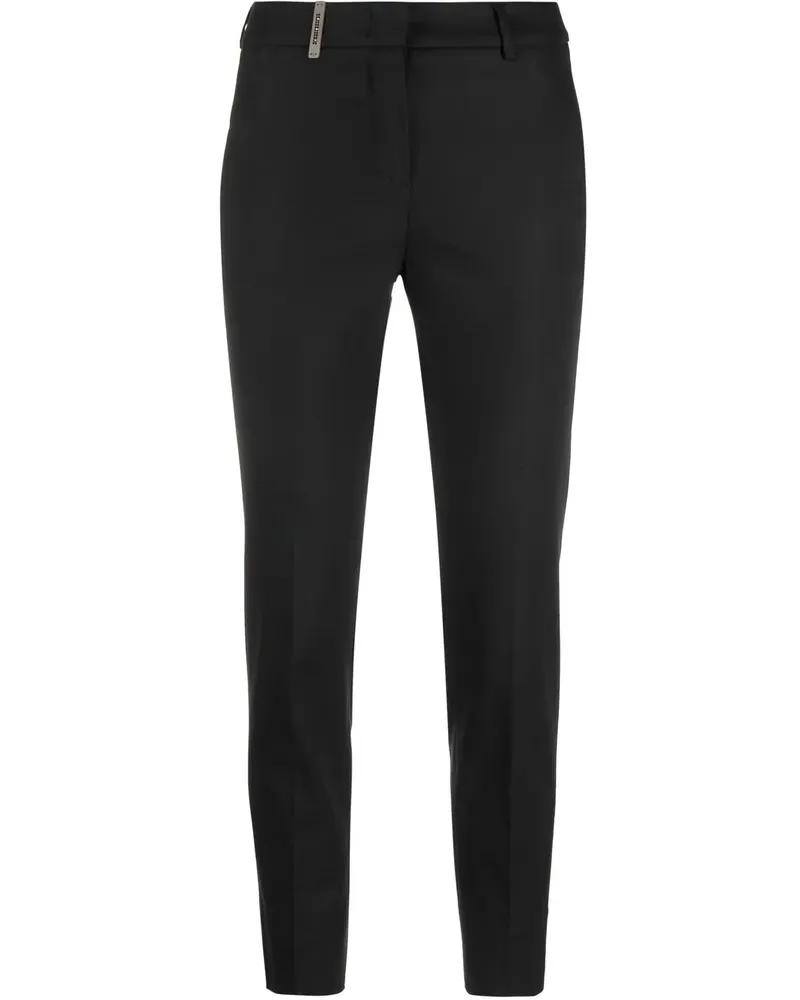 Peserico Schmale Cropped-Hose - Schwarz Schwarz