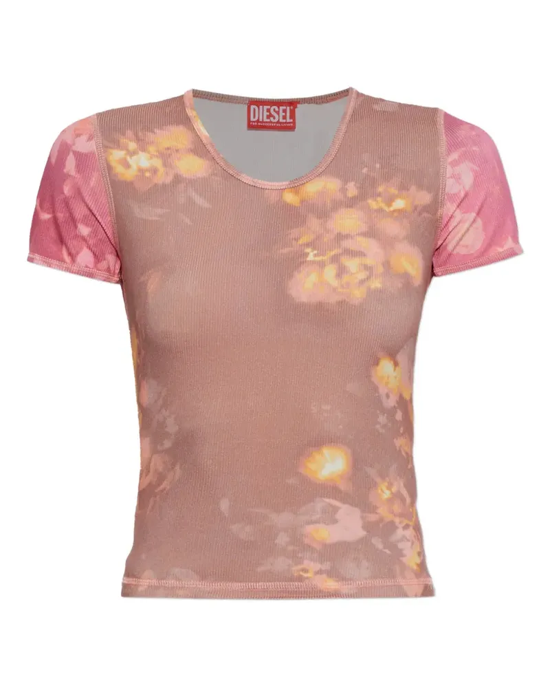 Diesel T-Elenewu T-Shirt mit Blumenprint - Rosa Rosa