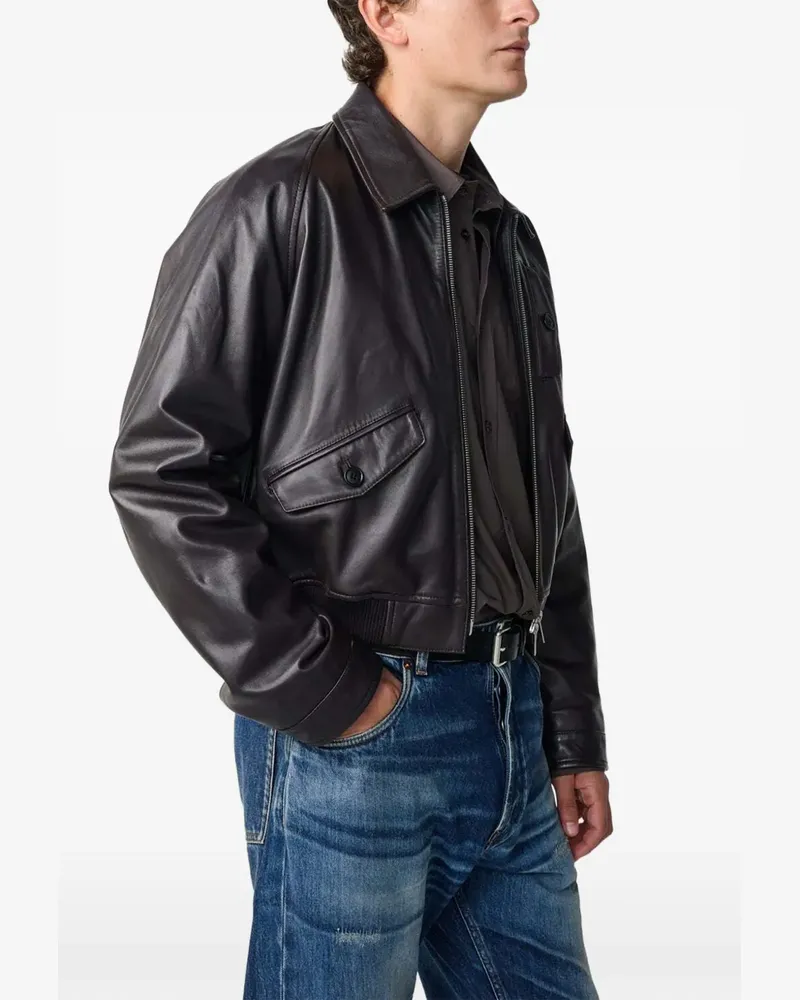 Studio Nicholson Kendall Lederjacke - Violett Violett