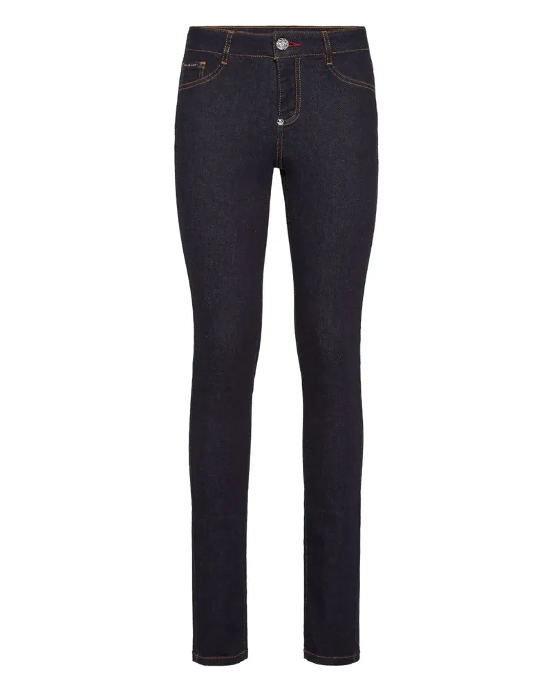Philipp Plein Jeans mit Logo-Schild - Blau Blau