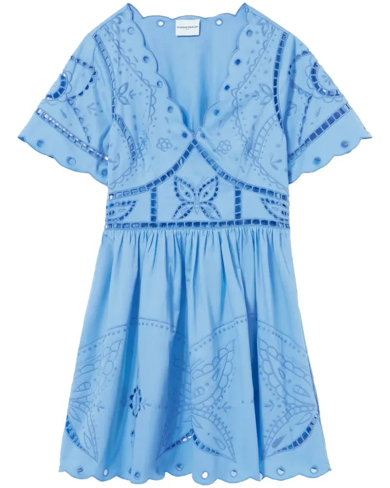 Claudie Pierlot Kleid mit V-Ausschnitt - Blau Blau