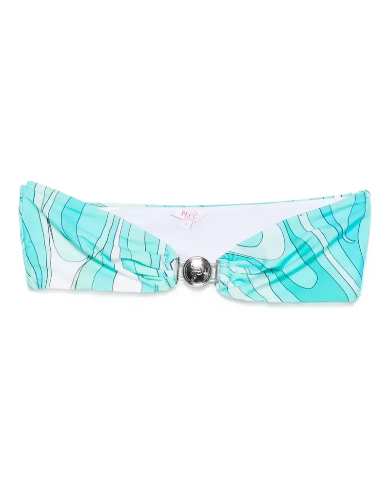 Emilio Pucci Mirmo-print bandeau bikini top - Blau Blau