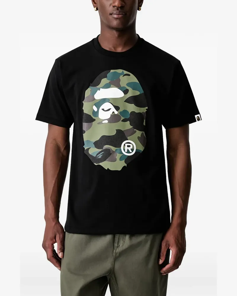 BAPE Ape Head camouflage-print T-shirt - Schwarz Schwarz