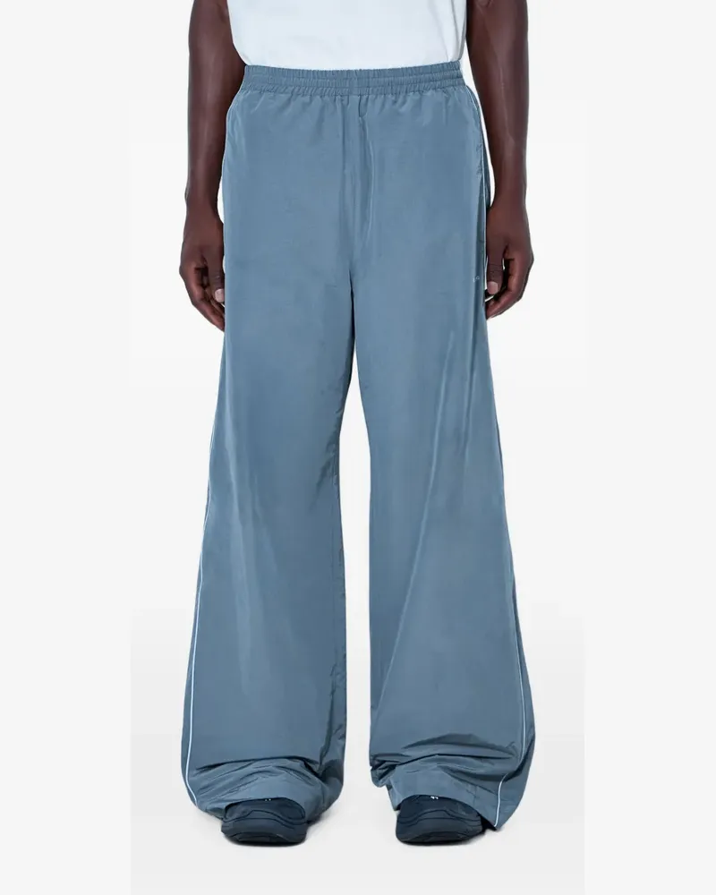 Balenciaga wide-leg piping track pants - Blau Blau