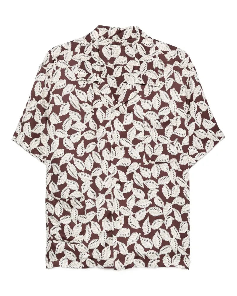 BODE Hemd mit Blatt-Print - Braun Braun