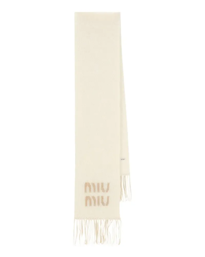 Miu Miu Schal mit Fransen - Nude Nude