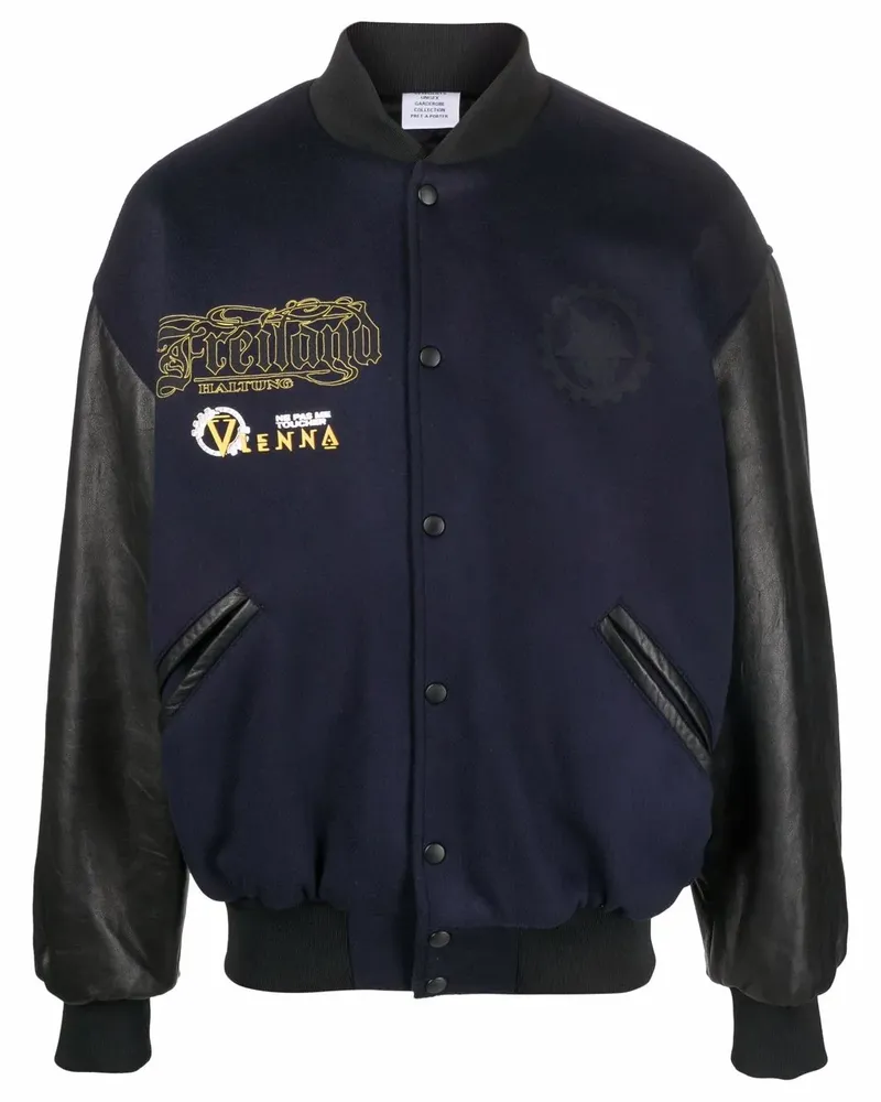 VETEMENTS Maybe Mental College Jacke - Blau Blau