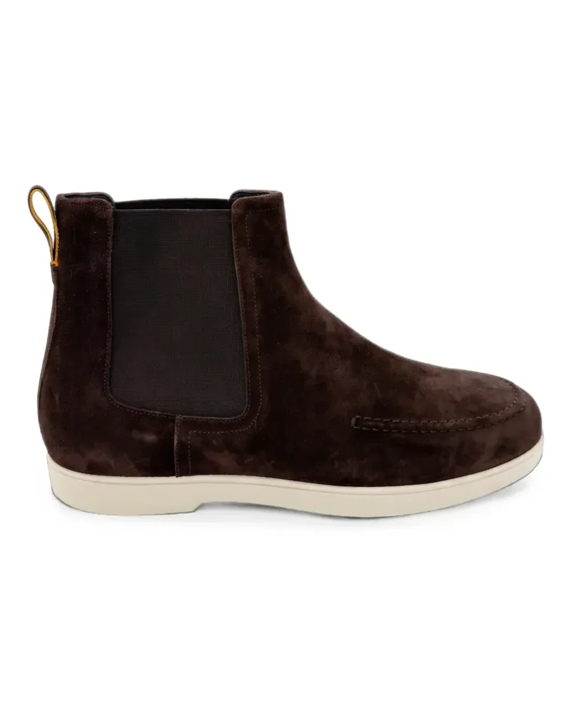 MOORER Chelsea-Boots mit Wildleder-Finish - Braun Braun