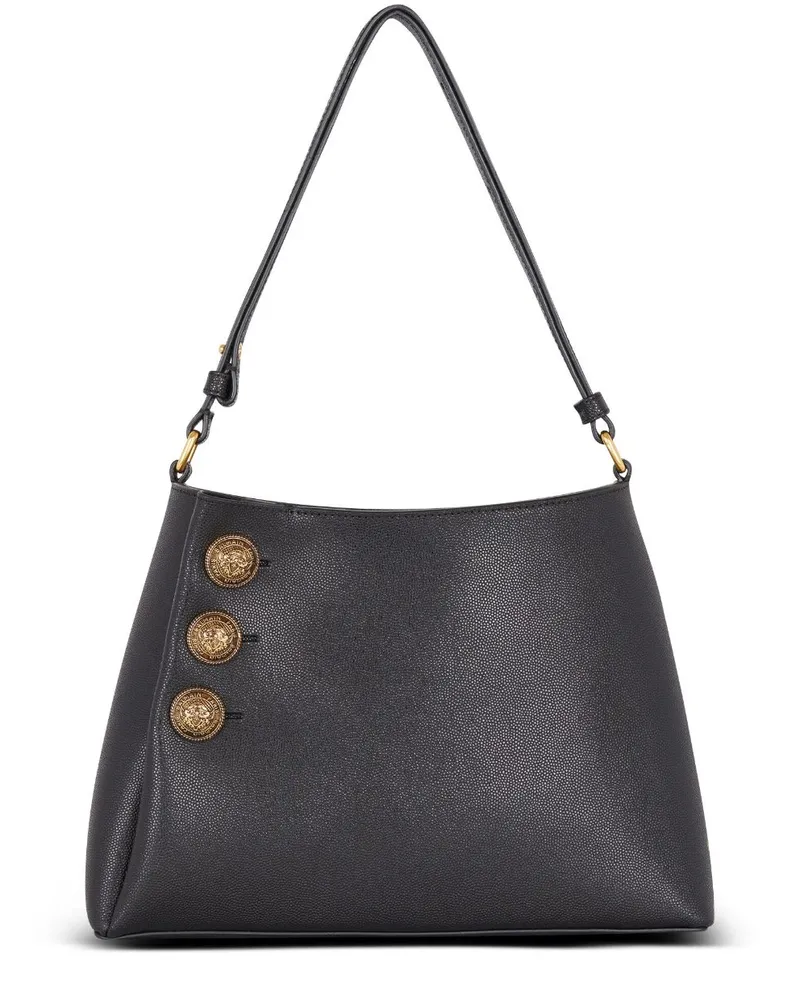 Balmain Emblem Schultertasche - Schwarz Schwarz