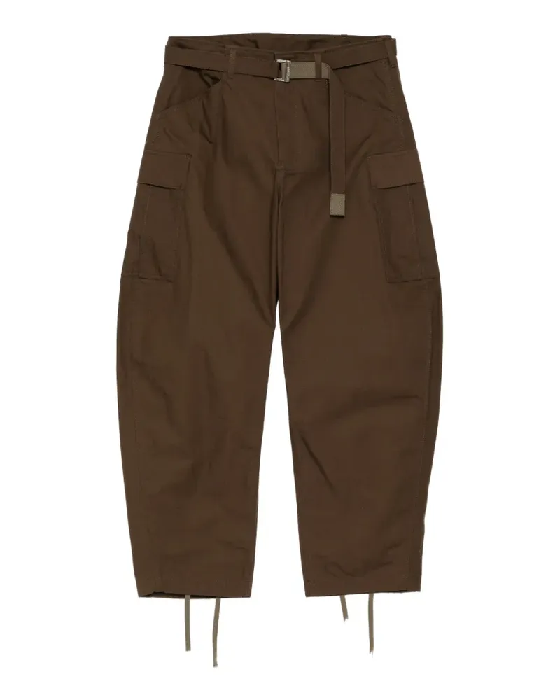 Sacai Cargohose aus Ripstop - Braun Braun