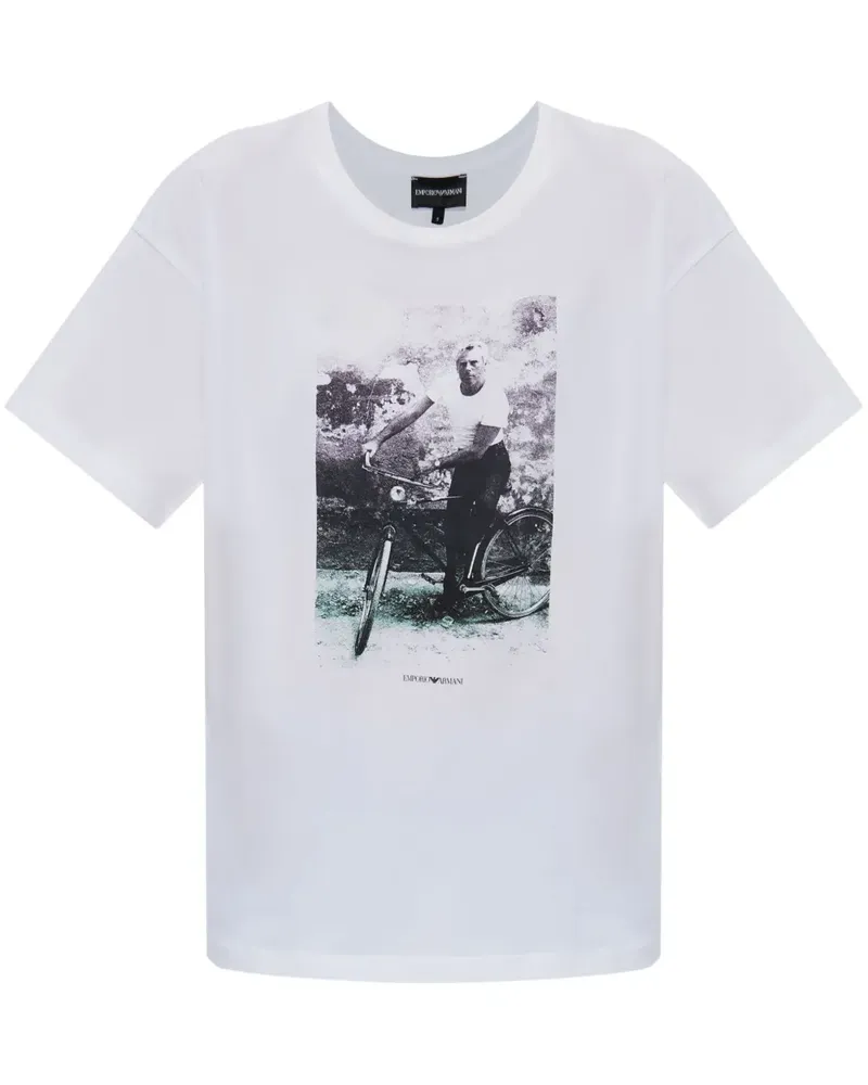 Emporio Armani T-Shirt mit Foto-Print - Weiß Weiß