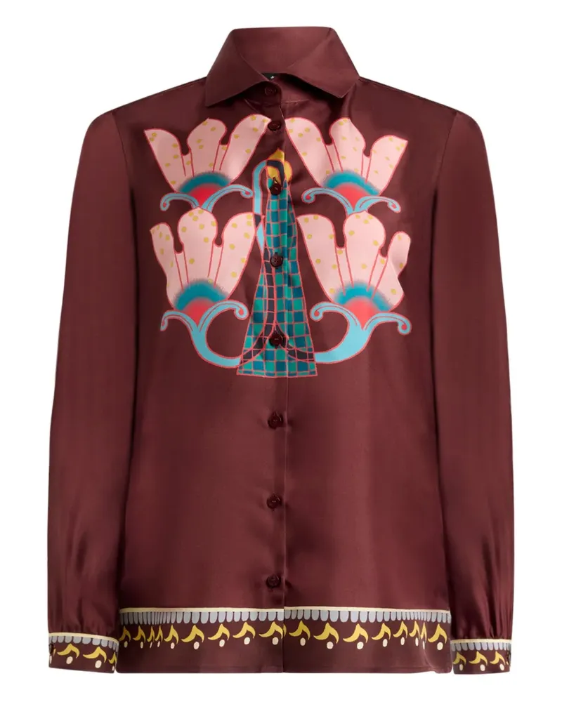Etro Seidenhemd mit Blumen-Print - Braun Braun