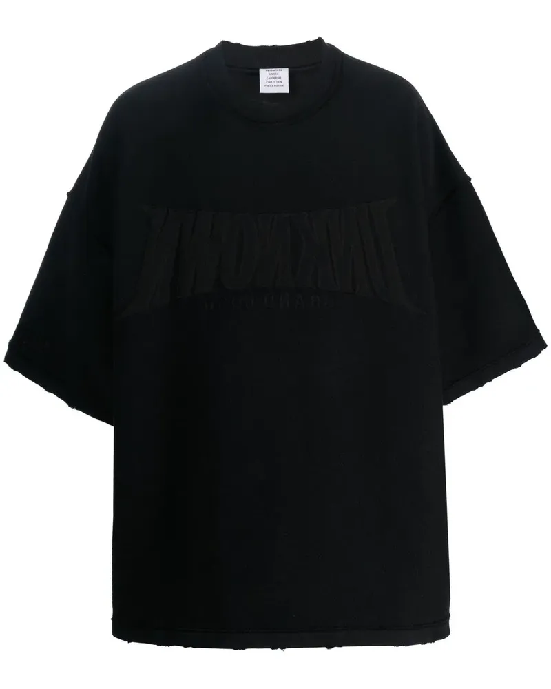 VETEMENTS Kurzärmeliges Oversized-Sweatshirt - Schwarz Schwarz