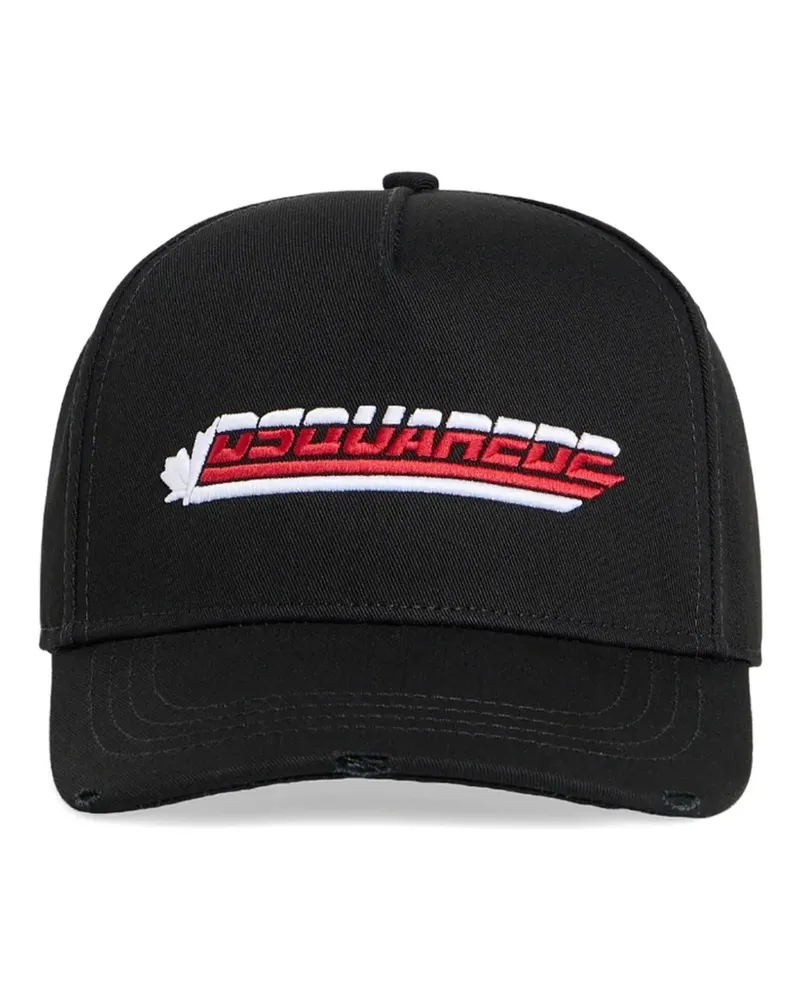 Dsquared2 Baseballkappe im Distressed-Look - Schwarz Schwarz