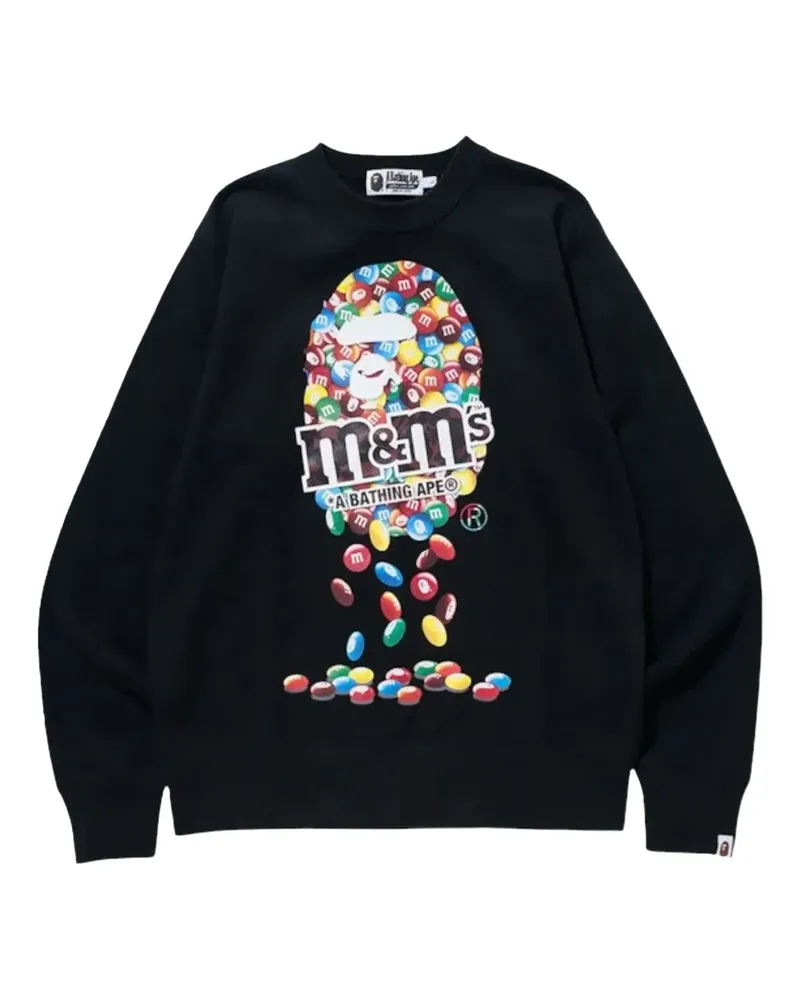 BAPE x M's Sweatshirt mit rundem Ausschnitt - Schwarz Schwarz