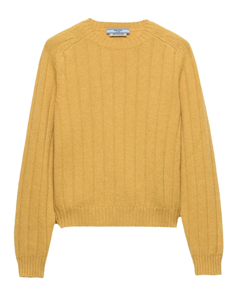 Prada Re-Cashmere Pullover mit Rundhalsausschnitt - Gelb Gelb