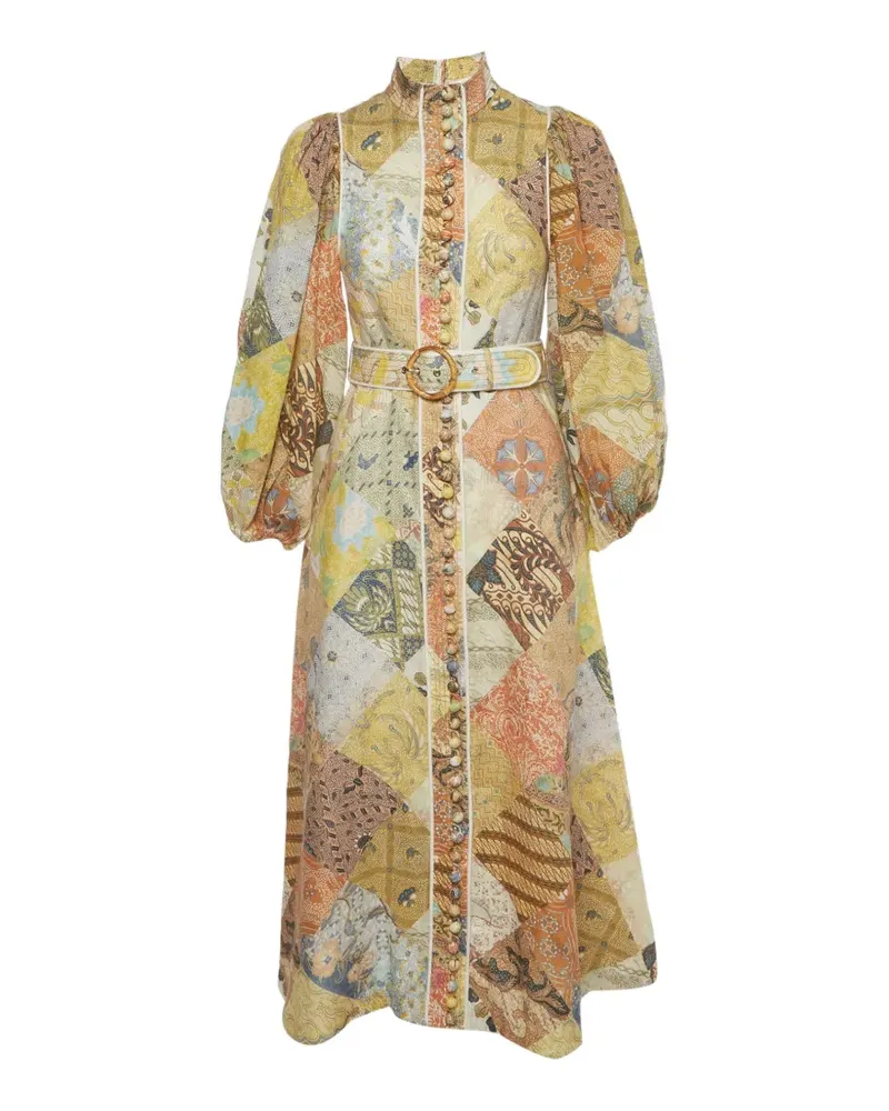 Zimmermann Brightside patchwork midi dress - Nude Nude