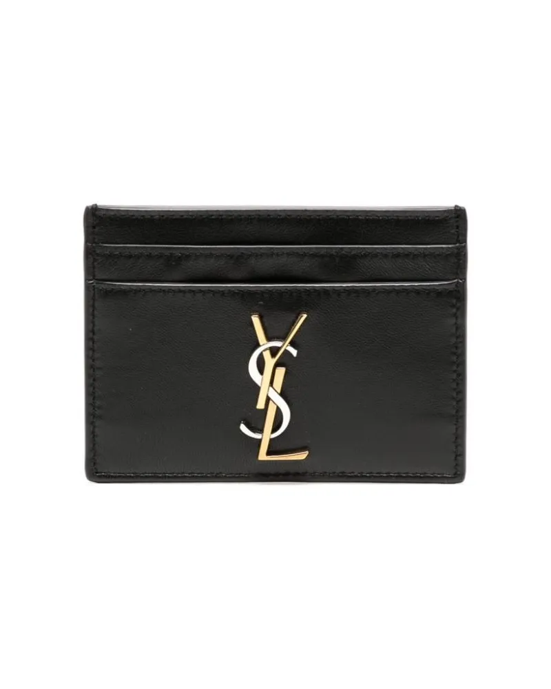Saint Laurent Kartenetui mit Logo-Schild - Schwarz Schwarz