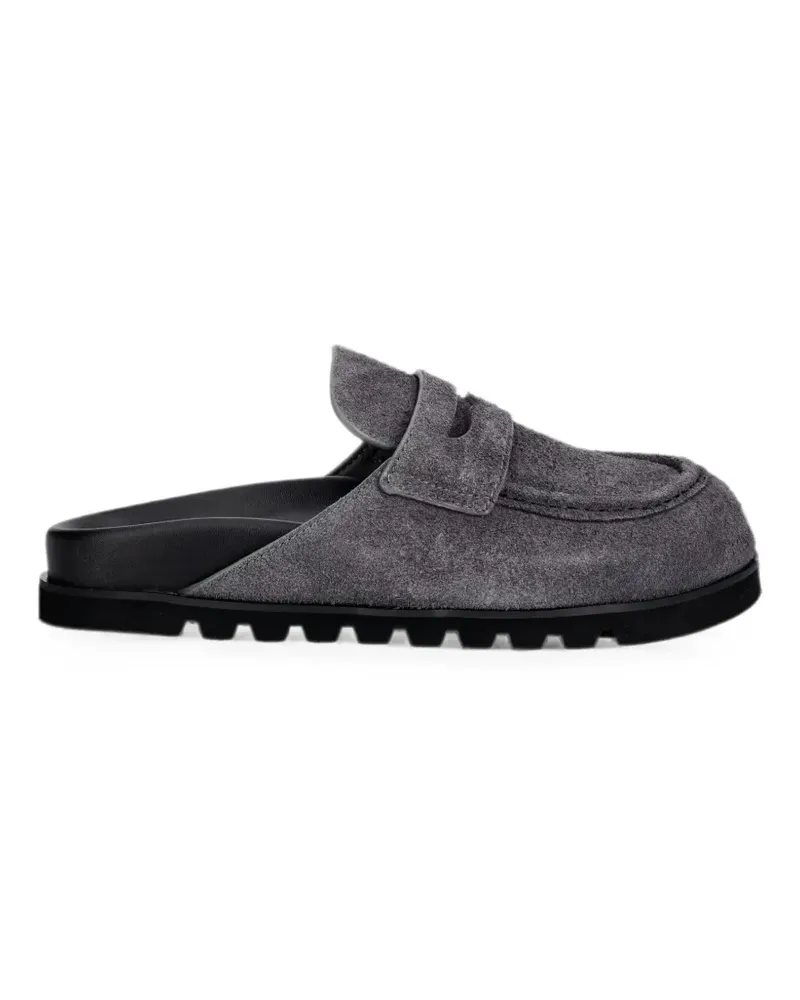 Naked Wolfe Cord suede penny-slot mules - Grau Grau