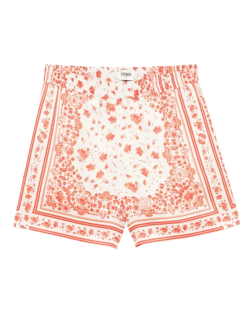 Fendi Shorts mit Blumenprint - Nude Nude
