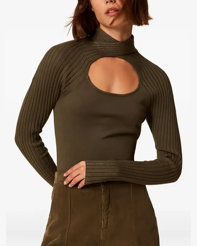 Twin-Set ribbed cut-out jumper - Grün Grün