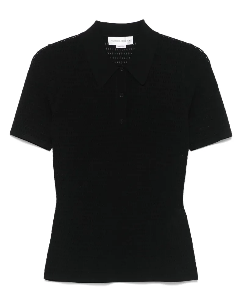 Victoria Beckham Perforiertes Poloshirt - Schwarz Schwarz