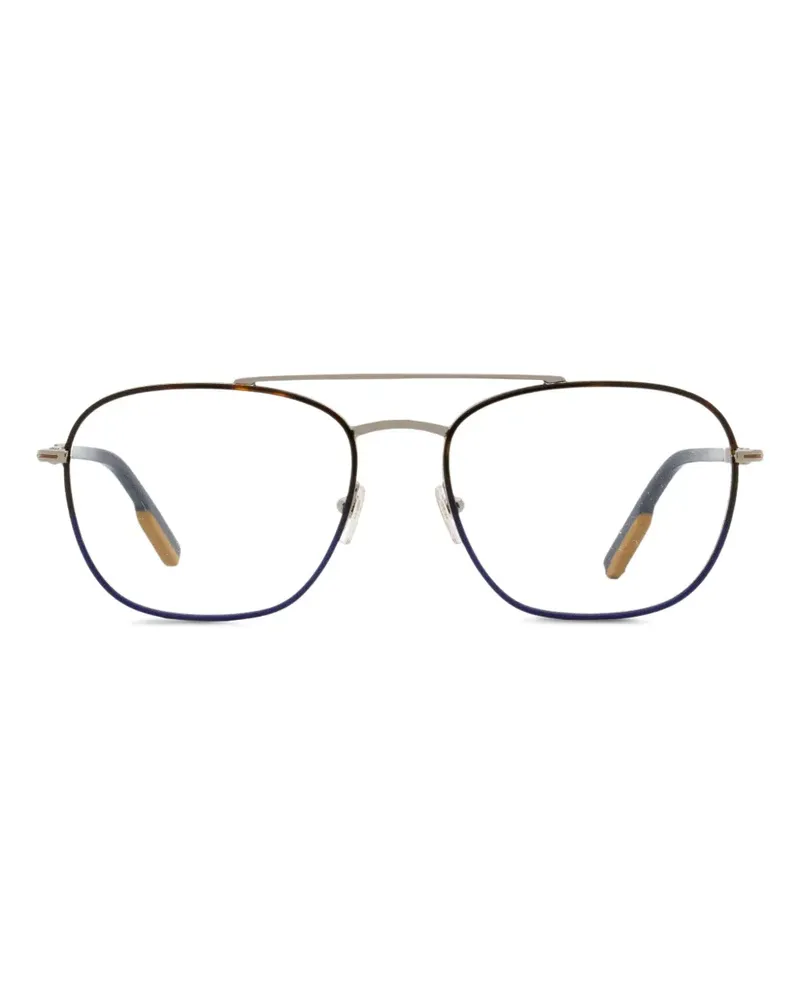 Ermenegildo Zegna Eckige 5183 Brille mit Doppelsteg - Silber Silber