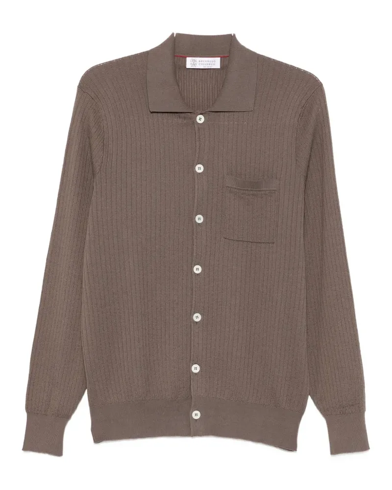 Brunello Cucinelli ribbed-knit button-up cardigan - Braun Braun